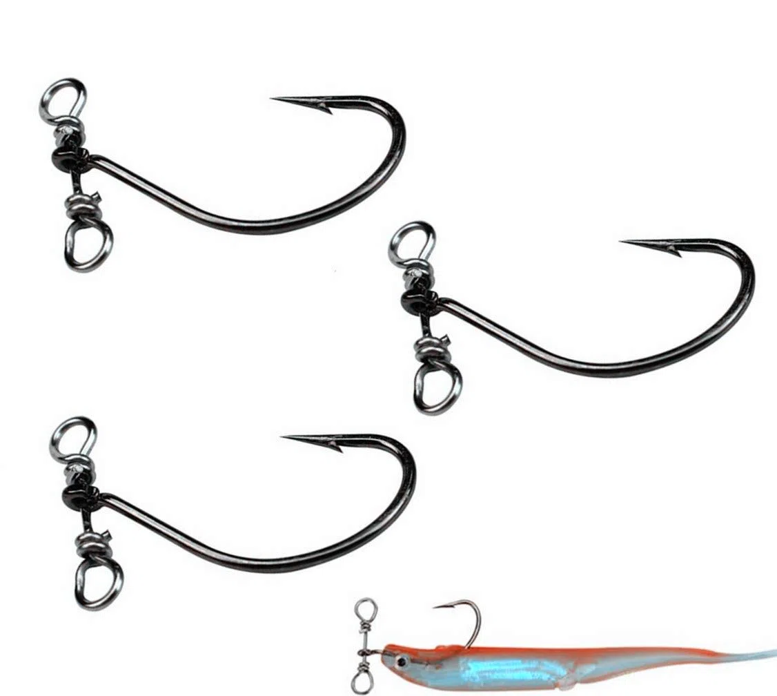 30pcs / Box Ami da pesca Drop Shot con Drop Shot Rig e Girevole, Ami da pesca Drop Shot Rig in linea per Bass, Persico