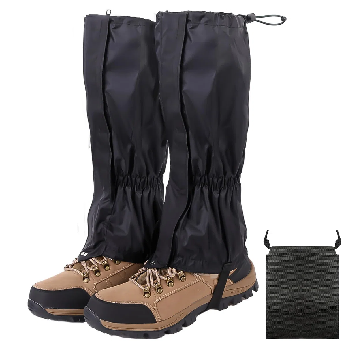 1 Paia Nero Ghette Impermeabili Trekking Uomo Donna, Ghette da Neve Regolabile Ghette da Esterno Ghette Trekking Ghette per Escursioni Sci Arrampicata, con Borsa per La Conservazione
