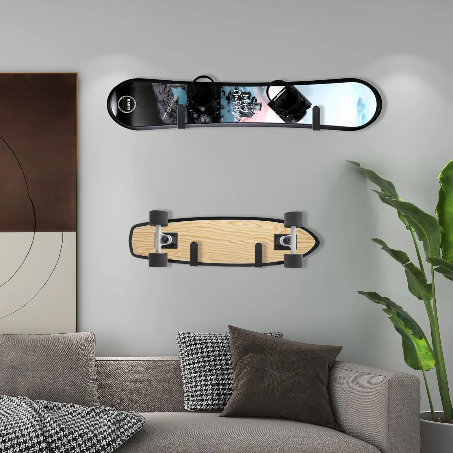 Supporto da Parete per Snowboard, Appendiabiti da Parete per Snowboard, Espositore Snowboard Wall Mount per Camera da Camera, Garage