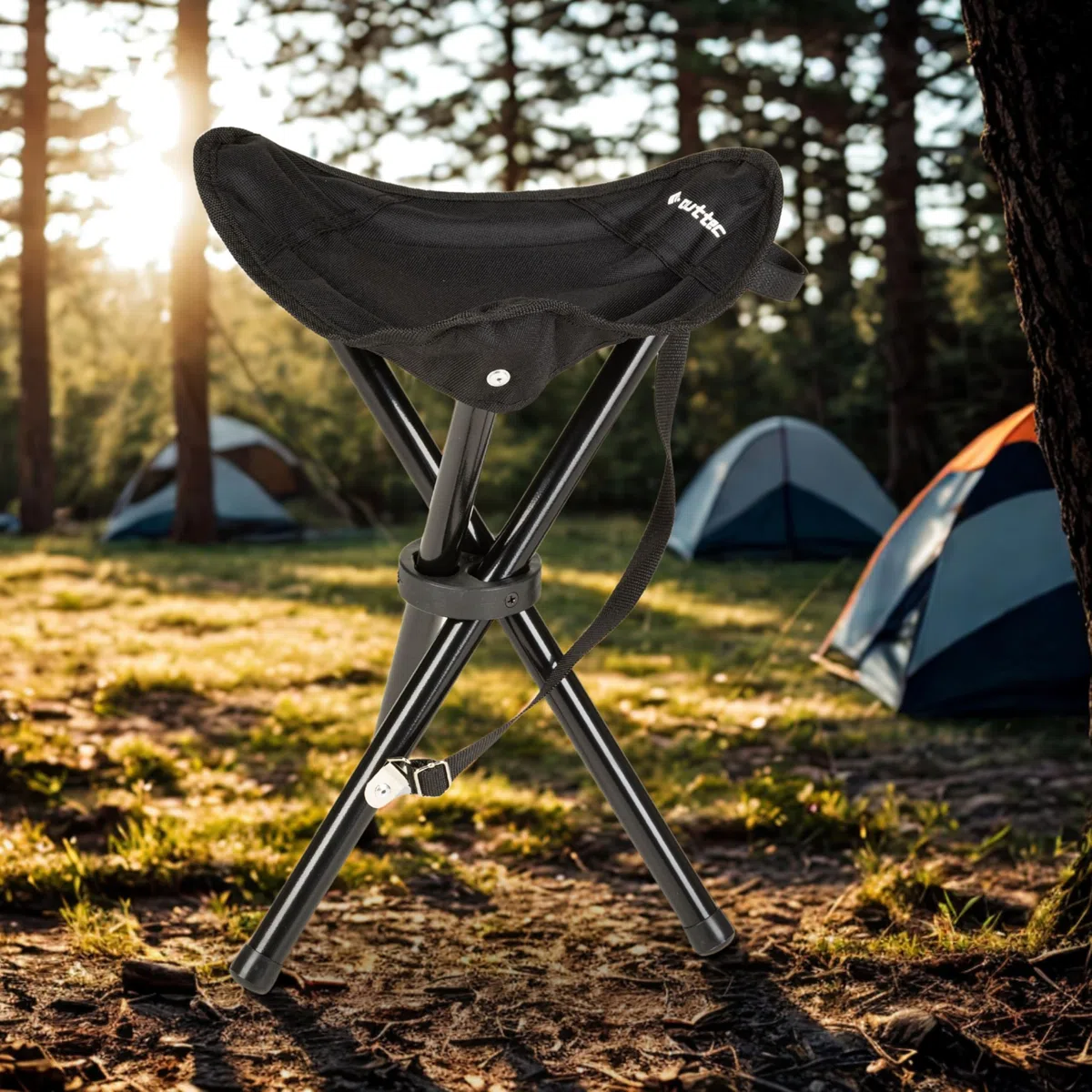 Sgabello da Campeggio Triangolare - Leggero e Compatto Sedia da Campeggio