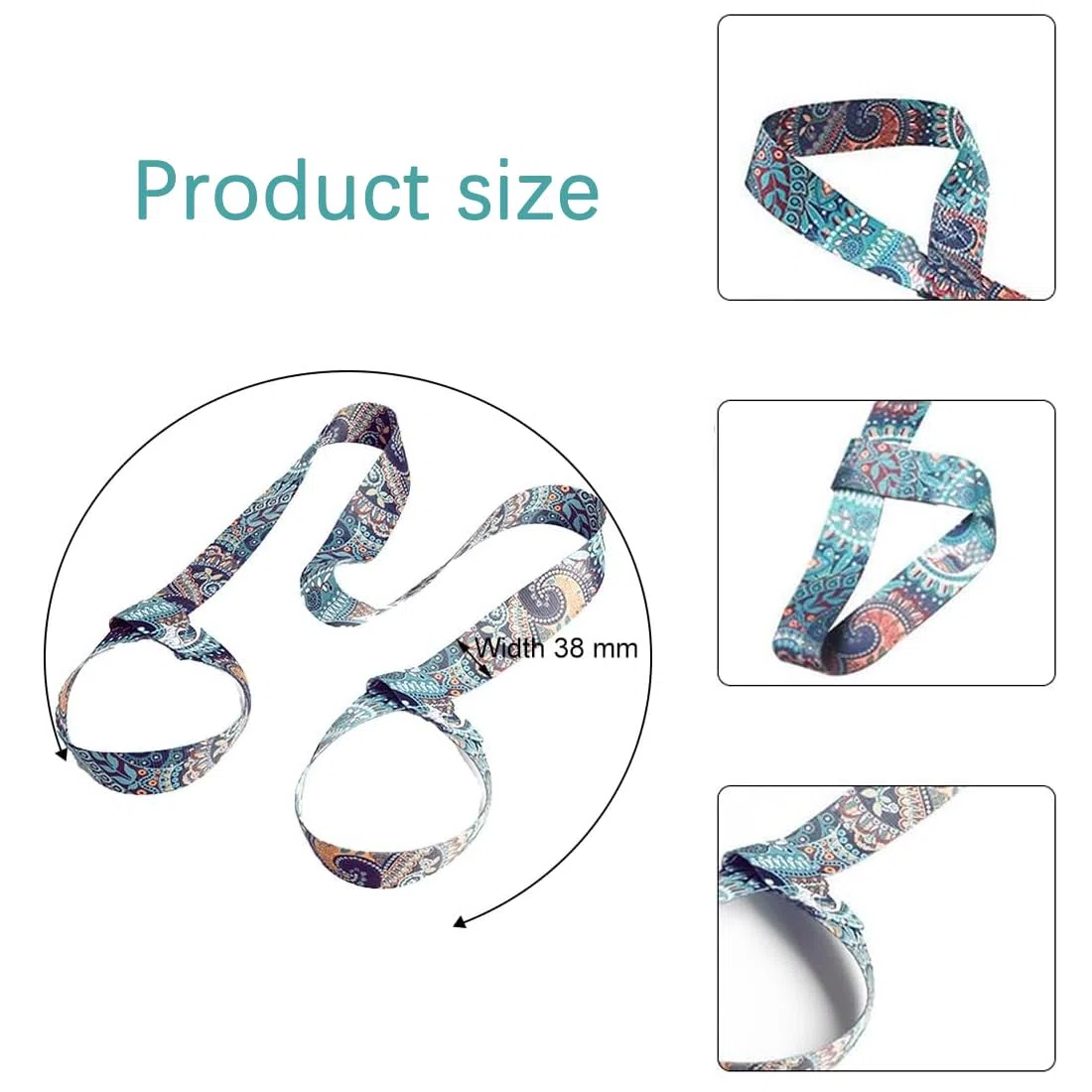 2 pezzi Cinghia Yoga Mat Per Tappetino Da Yoga Cinghia Per Il Del Tappetino Da Regolabile Cinghia per Regolabile Porta cintura stampata Per Yoga Pilates Esercizi Aerobica Tappetino Esercizi Sport
