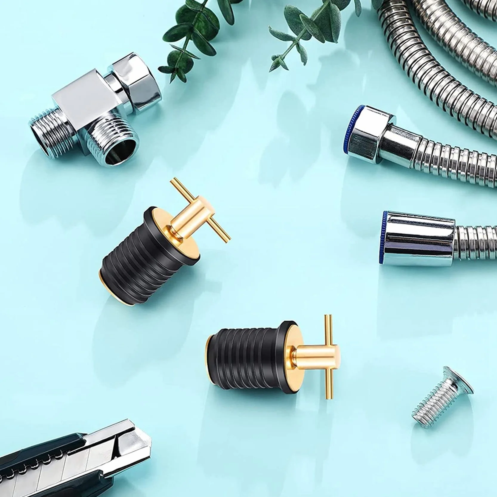 2 Pezzi Tappo di Scarico con Impugnatura per Barche Marine Twist-Turn Gomma Manico