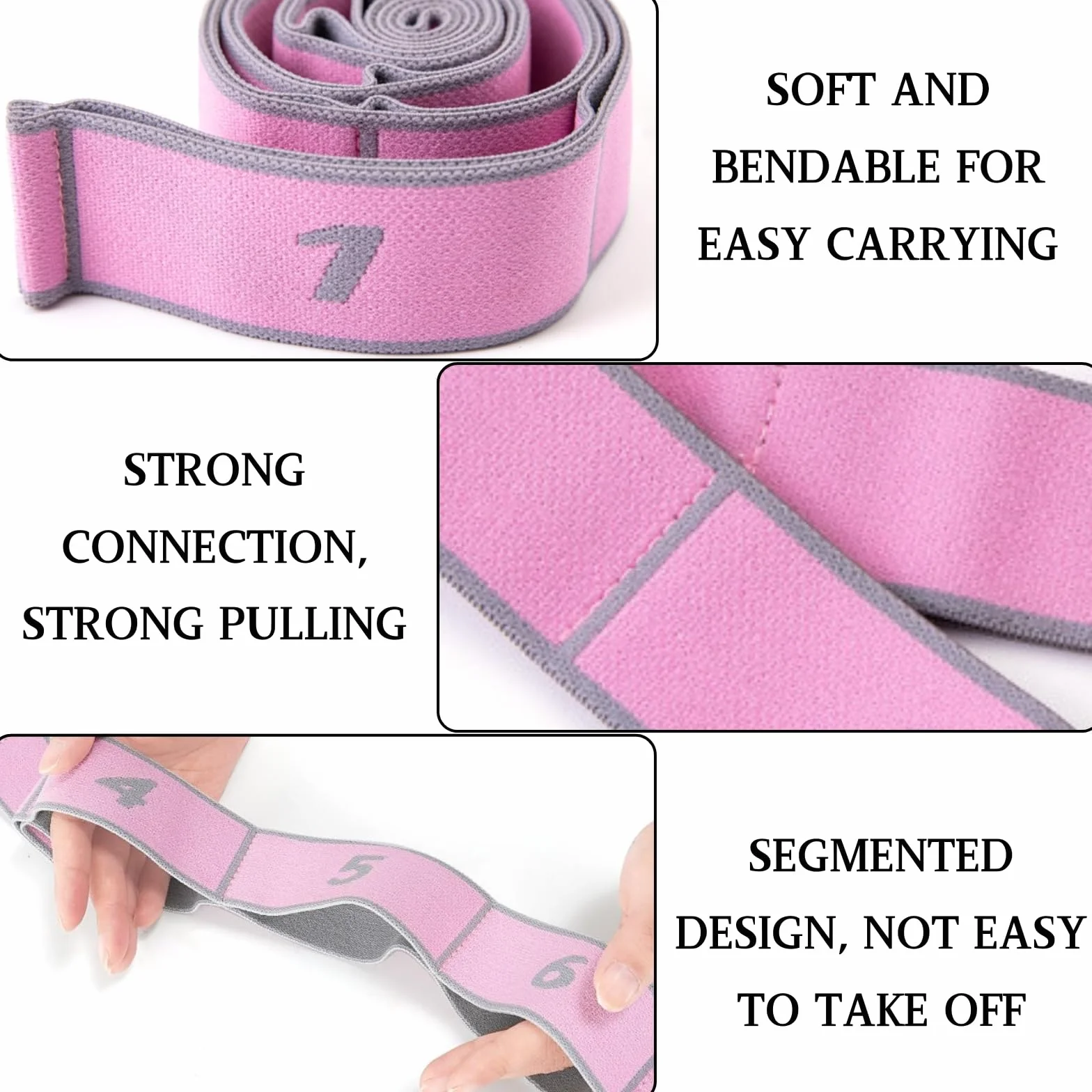 KEYRI Fascia elastica per yoga, 2 pezzi, fascia elastica di resistenza, fascia elastica per fitness, con 8 fibbie, per bambini e adulti Pilates Fitness Ginnastica
