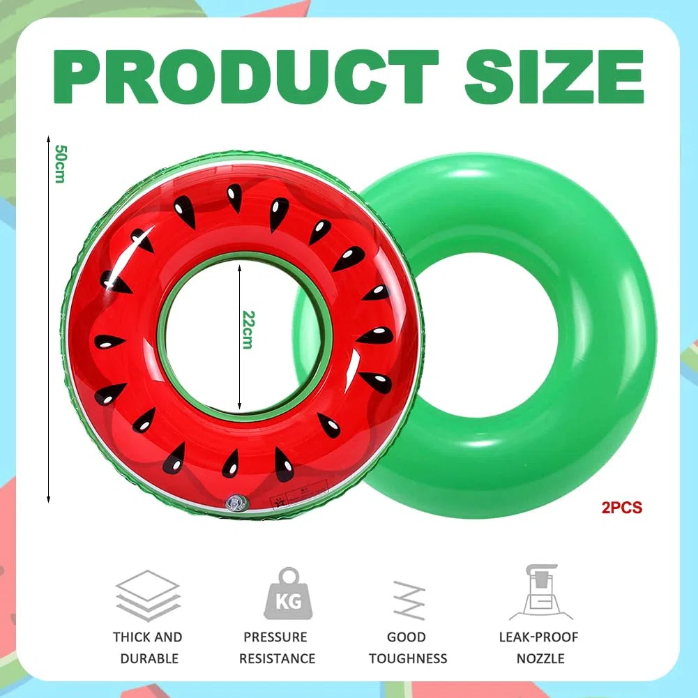 Anguria Anello di Nuoto Adulti, 2pcs Giocattoli Gonfiabile per Piscina Galleggianti, PVC Galleggiante Anello di Nuoto, per Divertimento in Acqua per Piscina Sport Acquatici Estate Spiaggia Festa