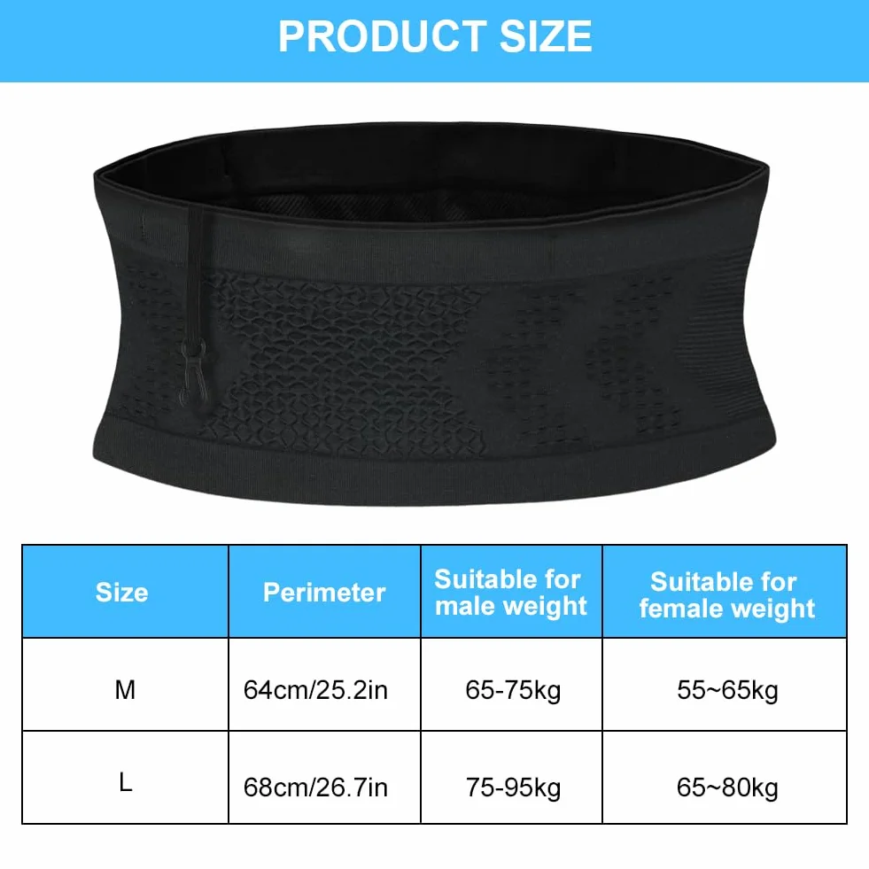 Cintura da Corsa Multifunzionale, Marsupio Multifunzionale in Maglia, Capiente Cintura da Corsa Porta, per Escursioni, Fitness, Viaggi, Corsa, Pocking, Accessori, Cintura Elastica (M)