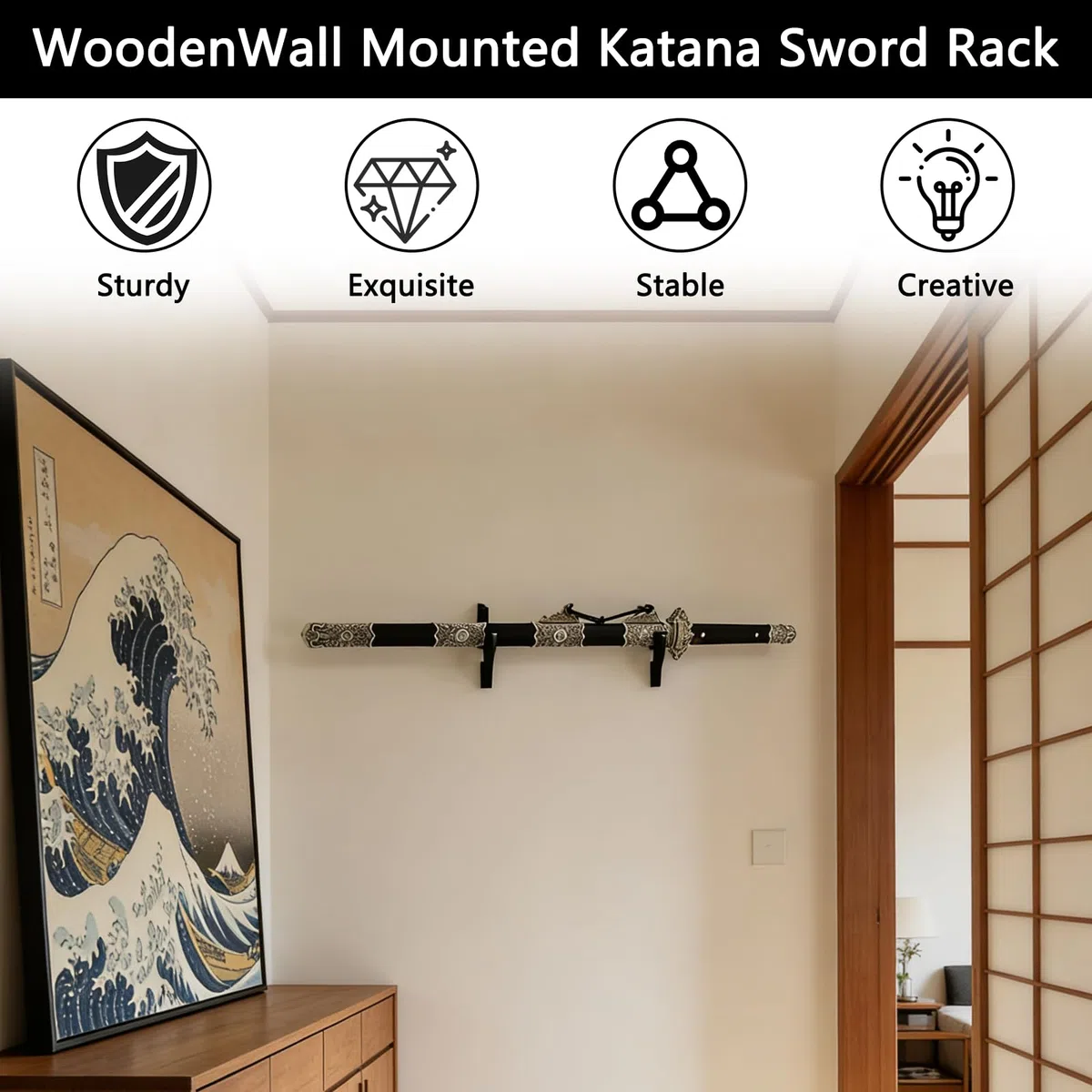 Set di 2 Gancio per Spada Supporto per Spada Samurai Supporto per Katana Supporto per Spada Da Parete Stand per Spada Spada Stand Supporto per Katane Spade Spade Laser e Altro Contenere Spada