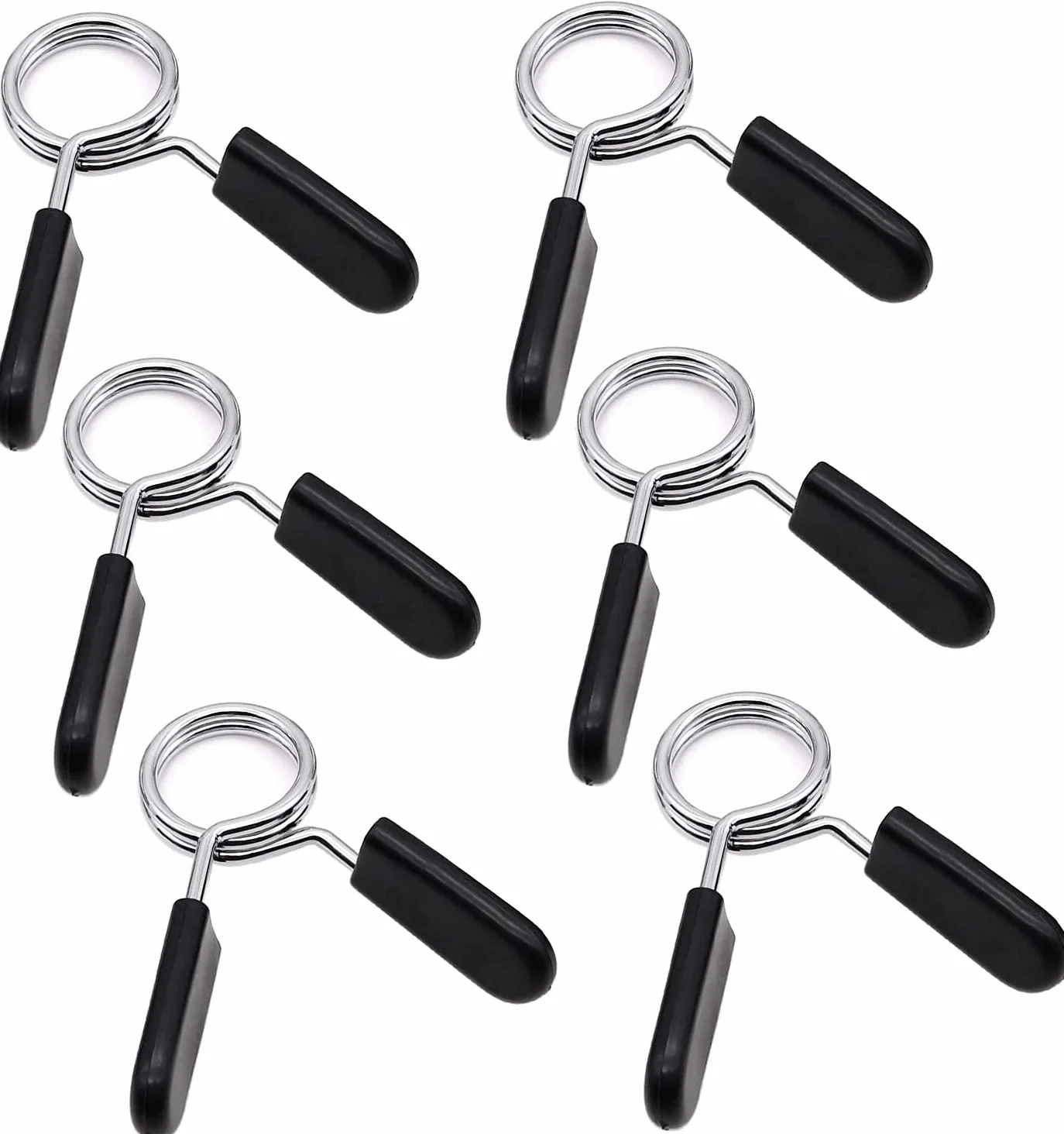 JiangLin 6 Pezzi per Bilanciere con Chiusura a Molla, Morsetti per Bilanciere, Chiusura a Molla in ABS, per Sollevamento Pesi, Allenamento di Forza, Fissaggio a Manubri Corti, 25 mm