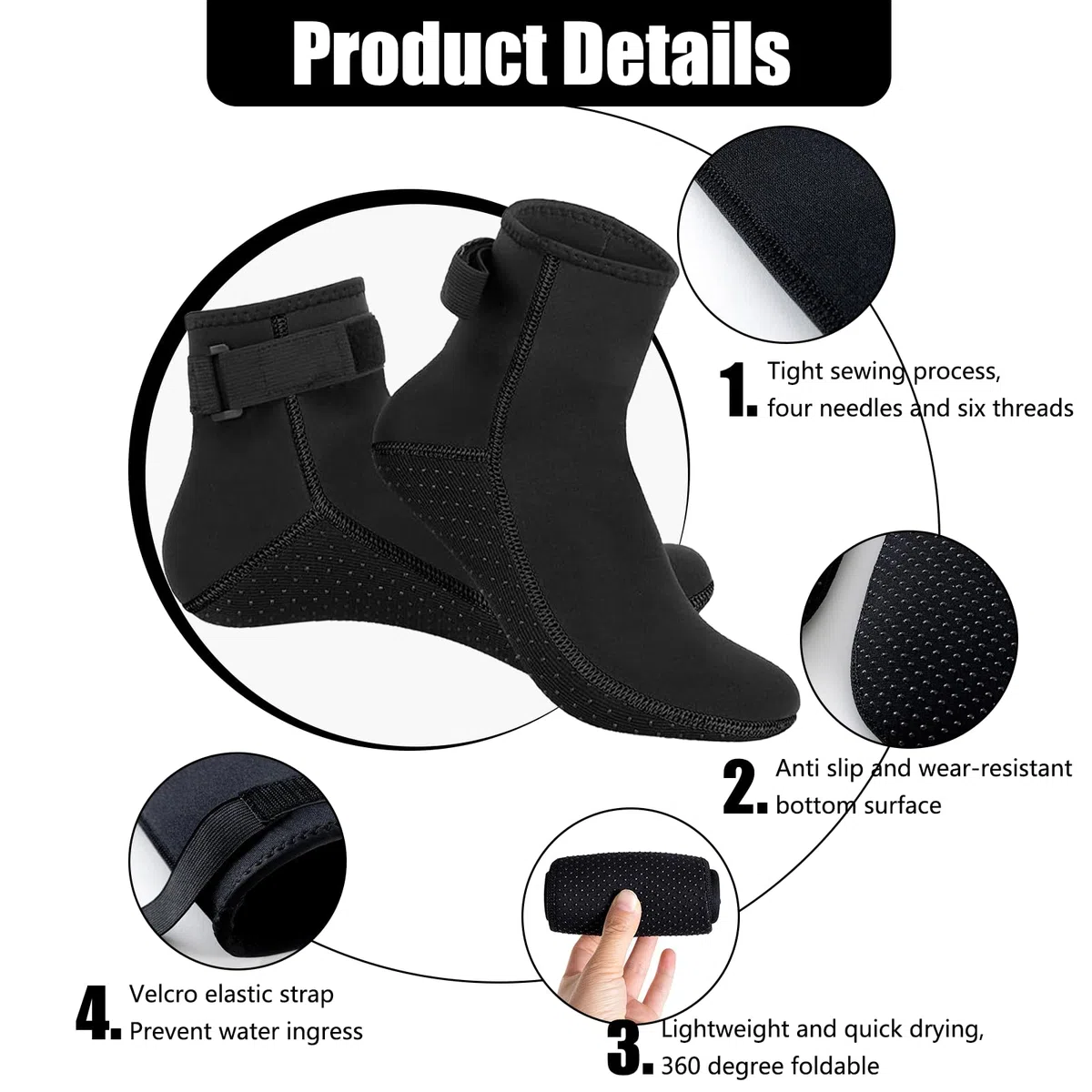 Calzini in neoprene funzione impermeabile con spessore elastico per proteggere i piedi, calzini da nuoto, calzini da immersione, calzini da beach volley, calzini da spiaggia maschili per