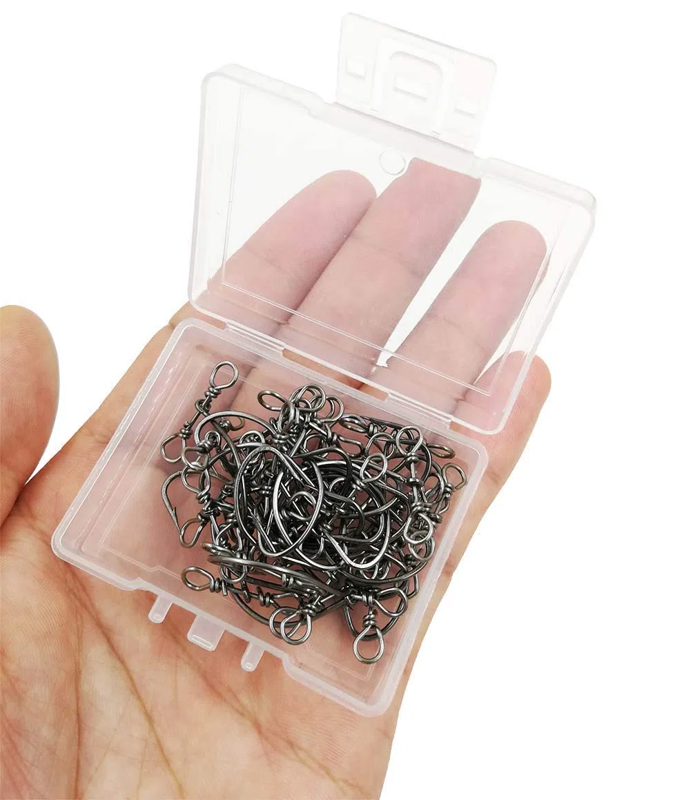 30pcs / Box Ami da pesca Drop Shot con Drop Shot Rig e Girevole, Ami da pesca Drop Shot Rig in linea per Bass, Persico