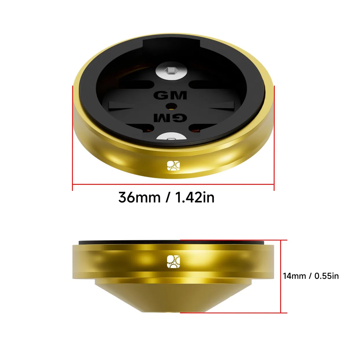 Bike Stem Top Cap Computer Mount per Garmin Edge Explore, leggera lega di alluminio per bicicletta GPS Computer Supporti Combo compatibile con Bryton, Wahoo e Cateye Giallo