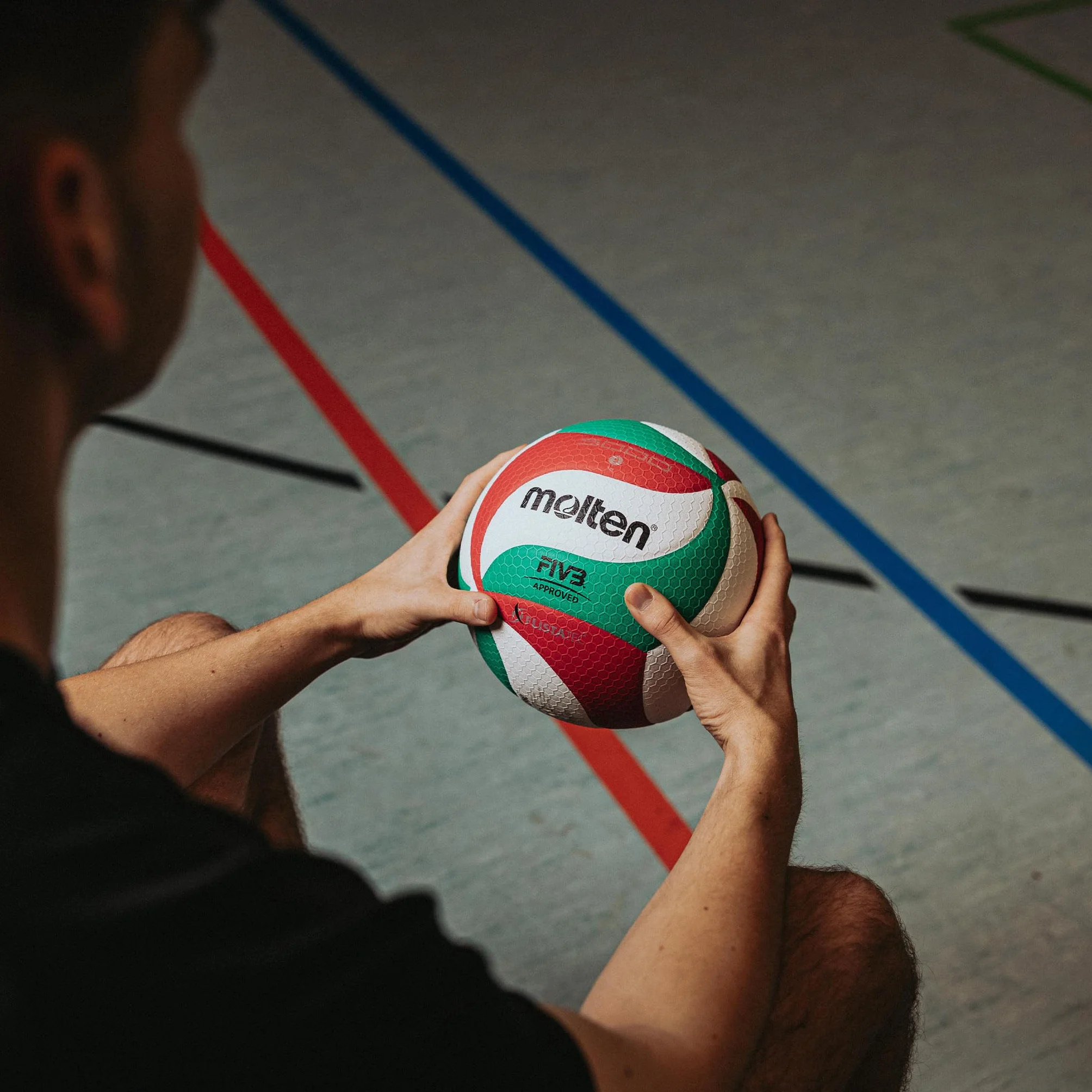 Molten V1M300 Mini palla da pallavolo, Ø 15 cm, colore: Bianco/Verde/Rosso
