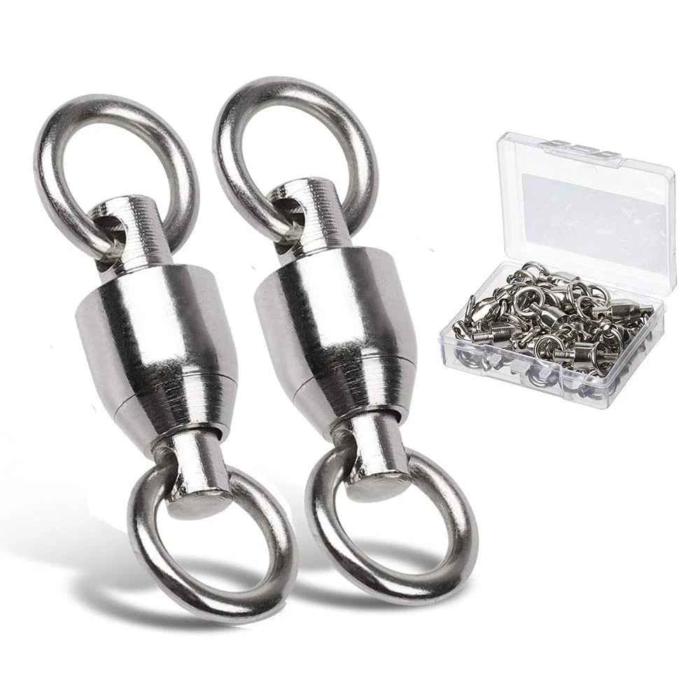 Girelle con Cuscinetti a Sfera Connettore ad Alta Resistenza Acciaio Inossidabile Anelli Saldati Solidi Canne girevoli Pesca d'Acqua Dolce in Acqua salata