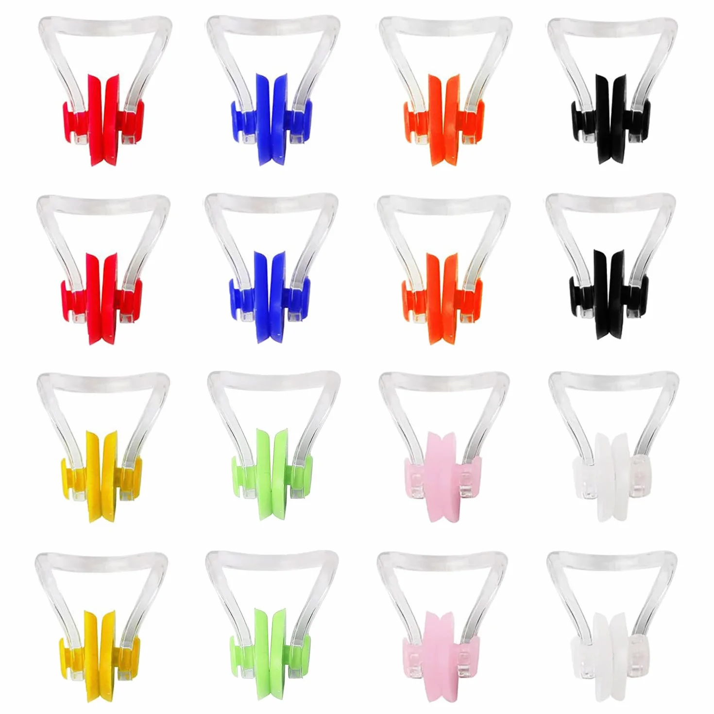 16 Pezzi Tappanaso per Piscina, Tappanaso Nuoto Sincronizzato, Tappanaso per Piscina in Silicone, Tappi per Naso Protector per Il Nuoto, Unisex, per Adulti, Principianti, 8 Colori
