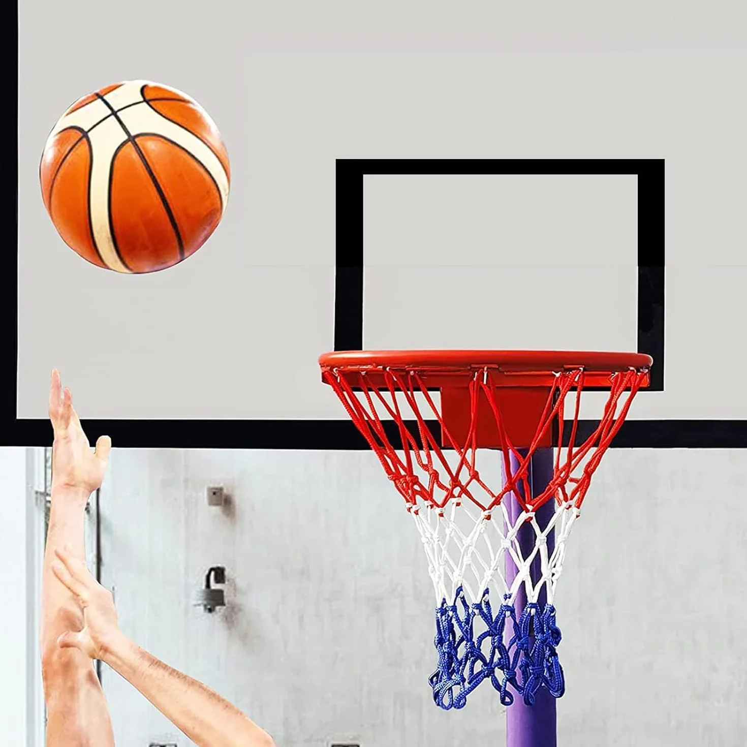 Rete da basket, 3 pezzi di ricambio professionale, resistente alle intemperie, per tutte le intemperie, per interni o esterni, 12 passanti