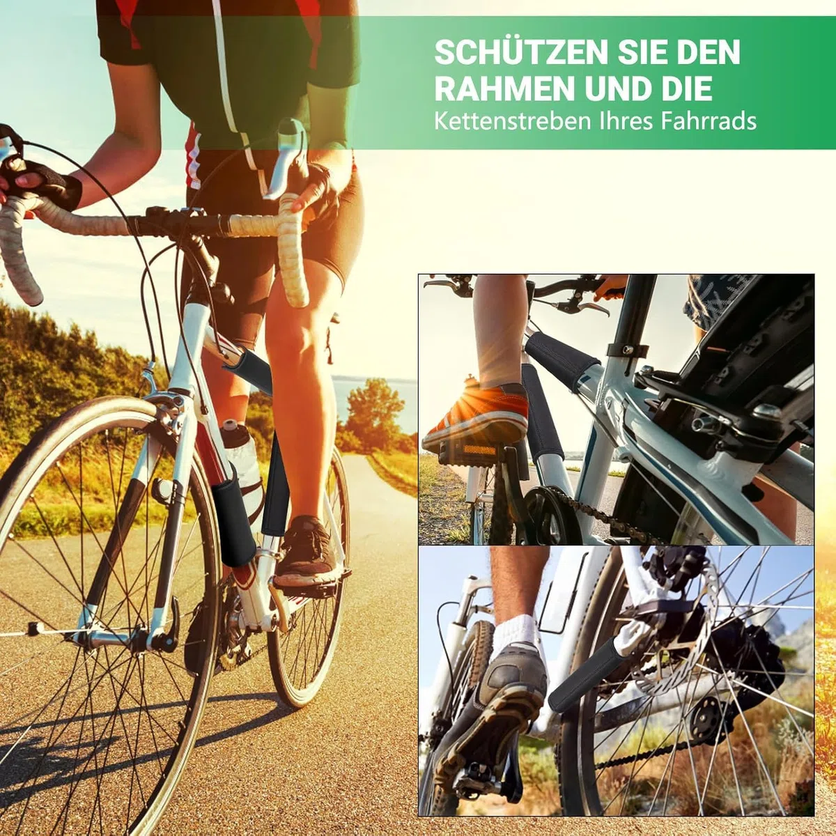CLOPAE 4PCS Protezione per Telaio della Bicicletta, Telai in Carbonio, Portabiciclette in Neoprene