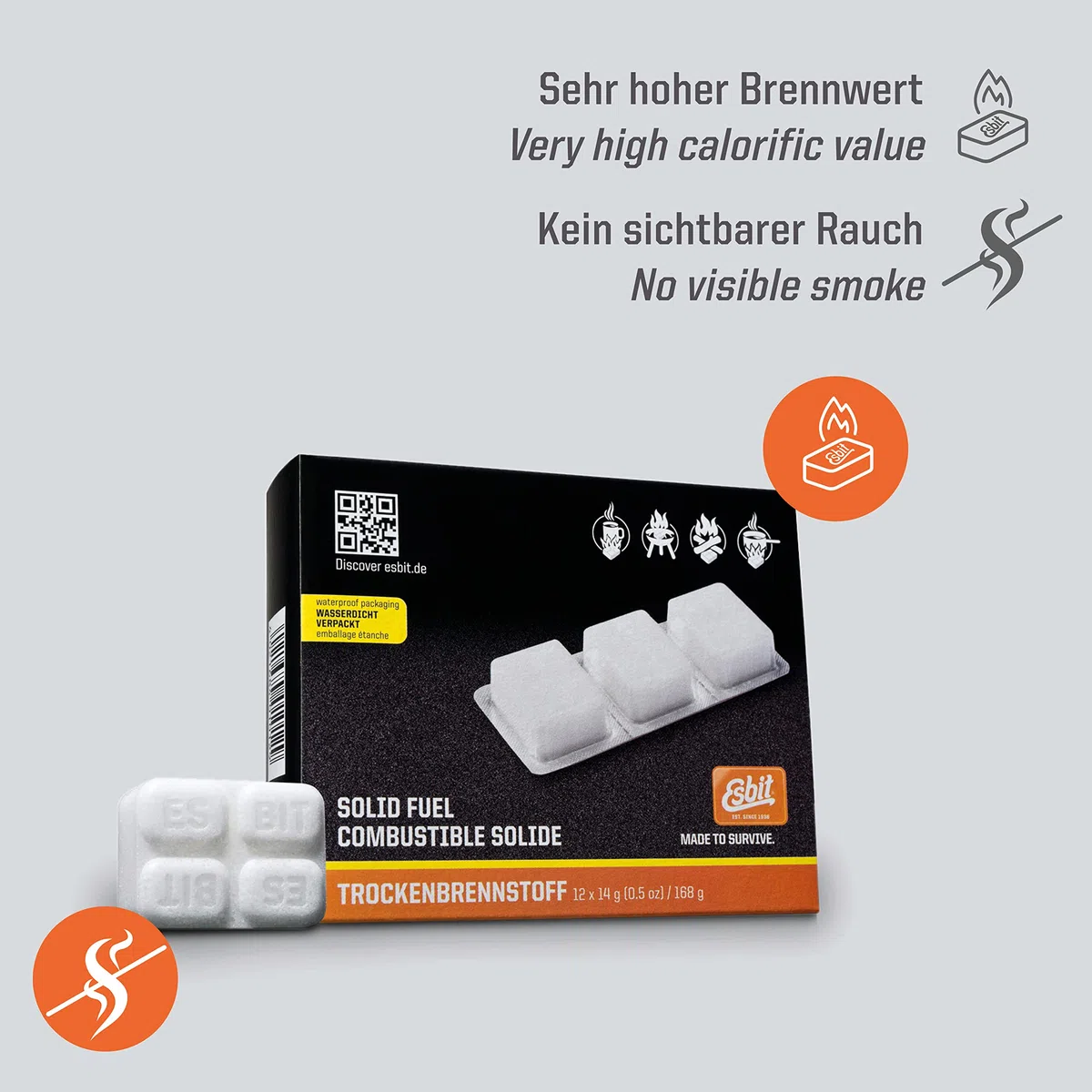 Esbit 00101200-D-DD, Solid Fuel Unisex-Adult, White, 14g