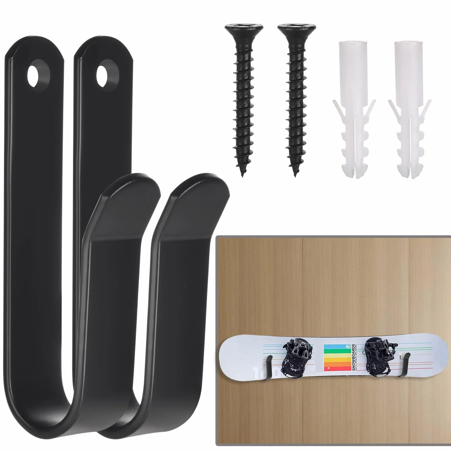 Supporto da Parete per Snowboard, Appendiabiti da Parete per Snowboard, Espositore Snowboard Wall Mount per Camera da Camera, Garage