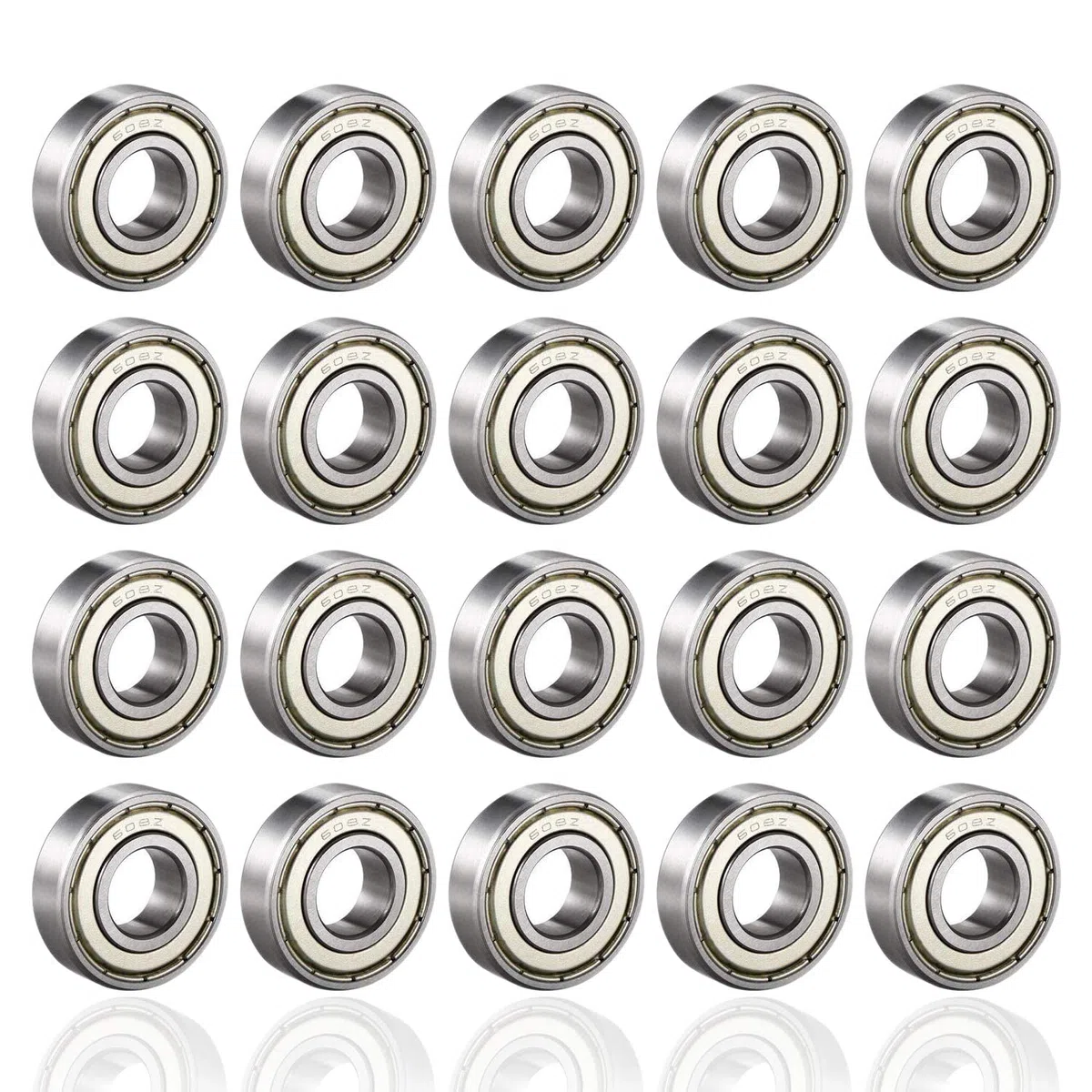 Cuscinetti a sfera mini 608zz, in metallo, doppia protezione 8 x 22 x 7 mm, 20 pezzi