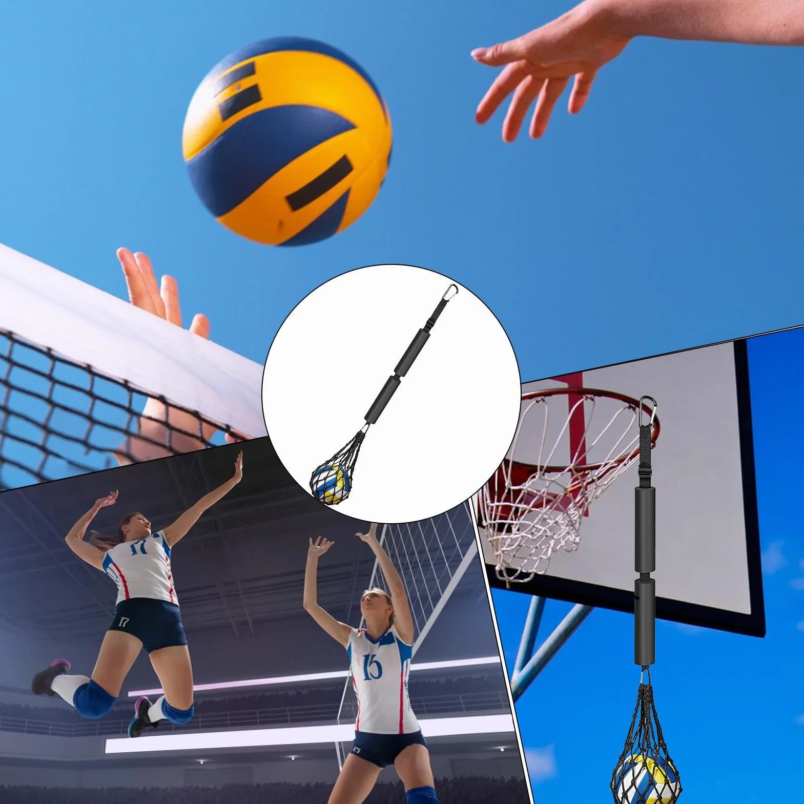 Luckxing Allenatore di pallavolo rimbalzante regolabile per servizio - Migliora l'agilità