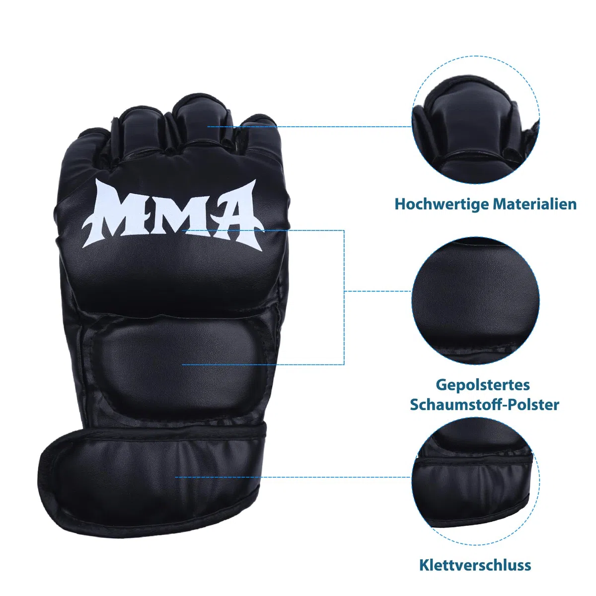 MMA Guanti da boxe, Guantoni da boxe per sacco da boxe, combattimento, taekwondo, grappling, muay thai, Allenamento Kick Boxing Arti Marziali Punzonatura, uomo e donna