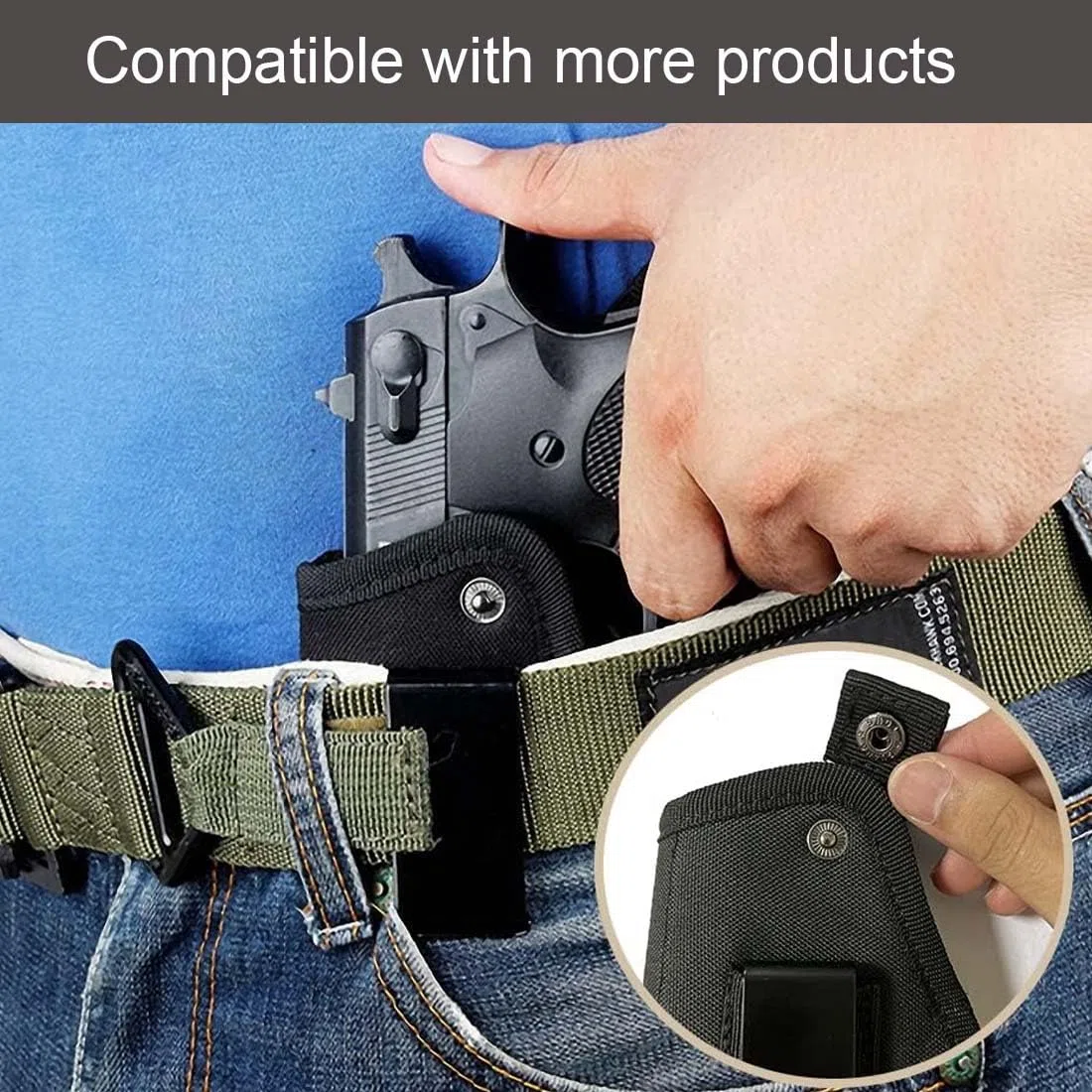 Fondina da Trasporto Nascosta, 2 Pezzi Fondina da Cintura Pistola, Fondina per Pistola Nascosta, Borsa Tattica per Pistola in Vita, Fondina Pistola Destra Sinistra Universale