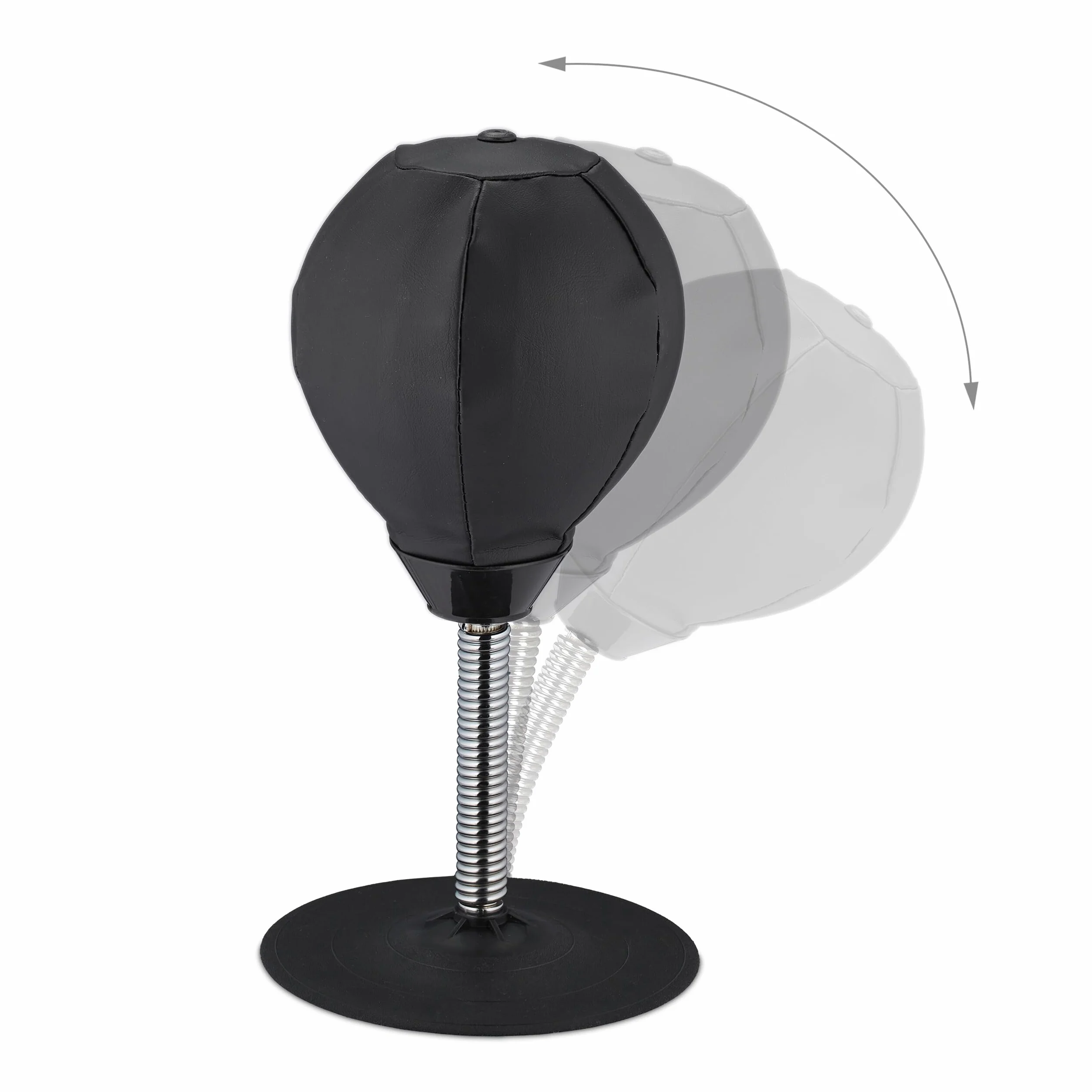 Relaxdays Punching Ball da Tavolo, Punchingball da Scrivania per Ufficio e Lavoro, Contro Lo Stress, Pungiball, Nero