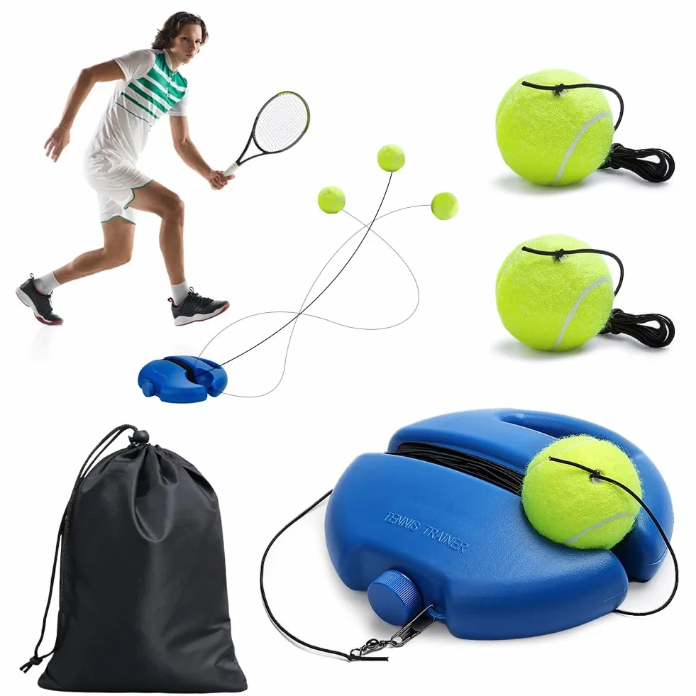 Tennis Trainer rotondo con 3 palline da tennis per esterni allenamento singolo gioco bambini adulti