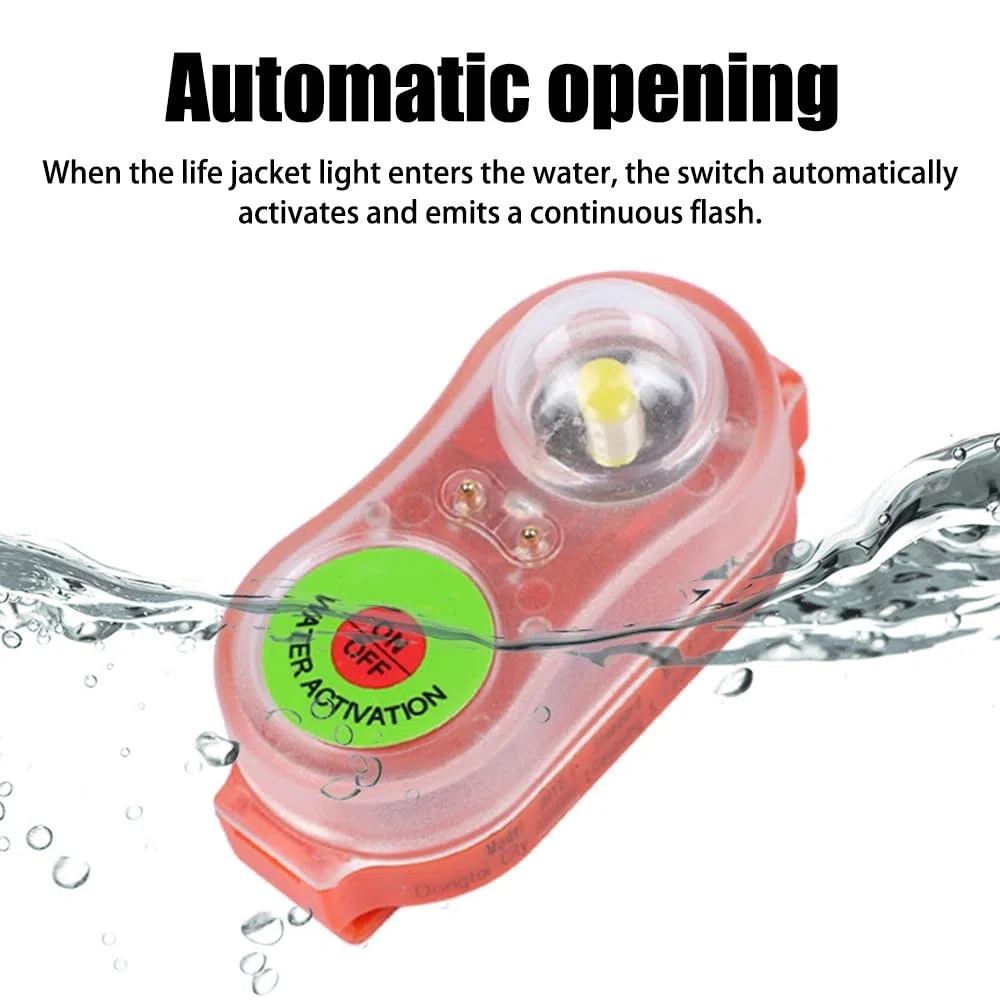 2PCS Luce Gilet di Salvataggio, Localizzatore Automatico Luce LED Stroboscopica Gilet di Salvataggio per Emergenza Sopravvivenza In Acqua