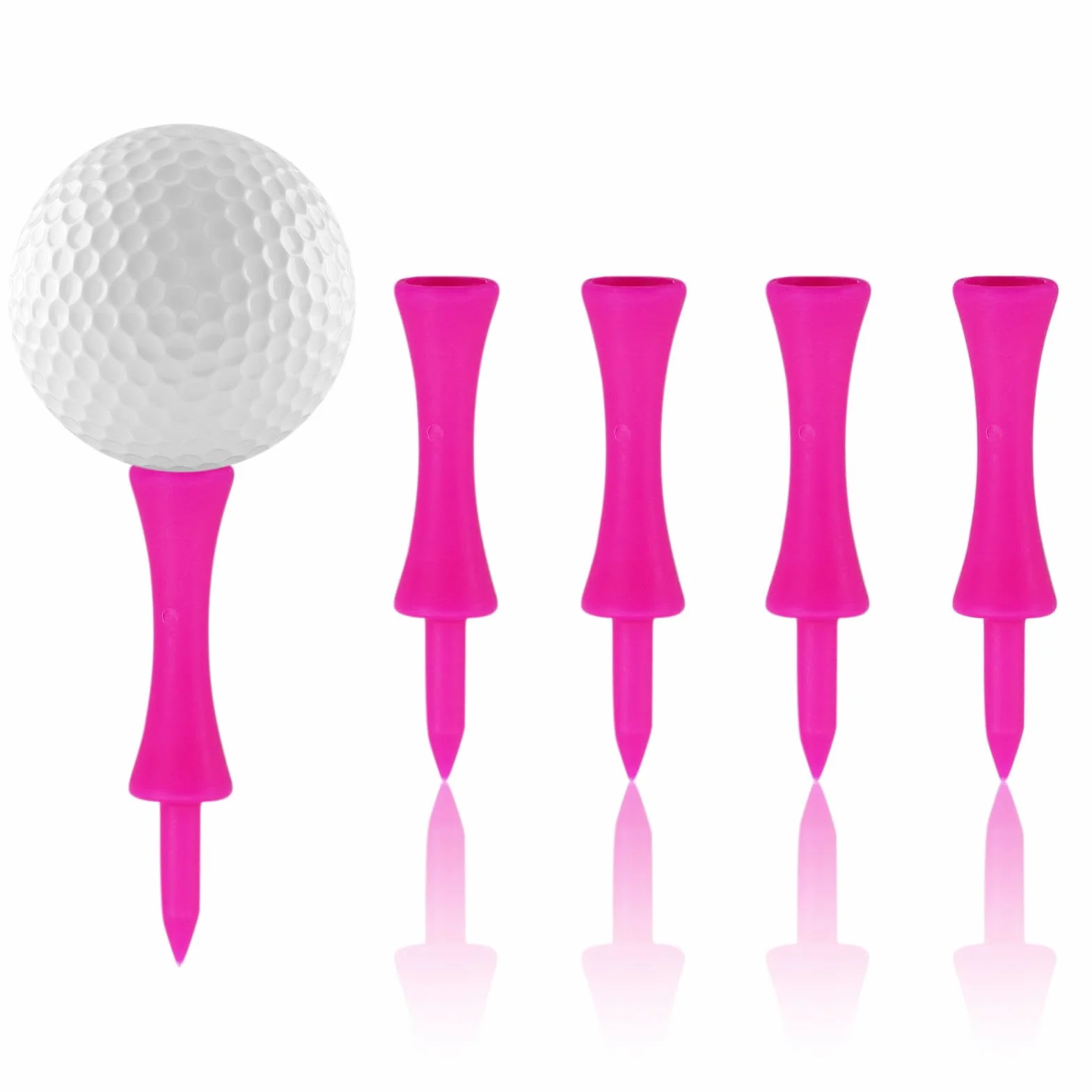 Castle Tees Golf tè da golf in plastica 57 mm rosa indistruttibili portatili