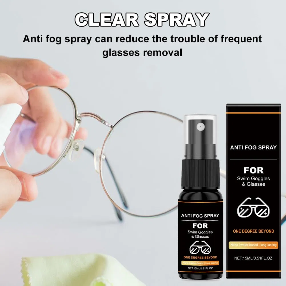 Spray Antiappannante Occhialini,15ml Anti Fog Spray,Spray Antiappannamento,Spray Anti-Appannamento per Occhiali,per Maschere Sub e Occhialini Nuoto