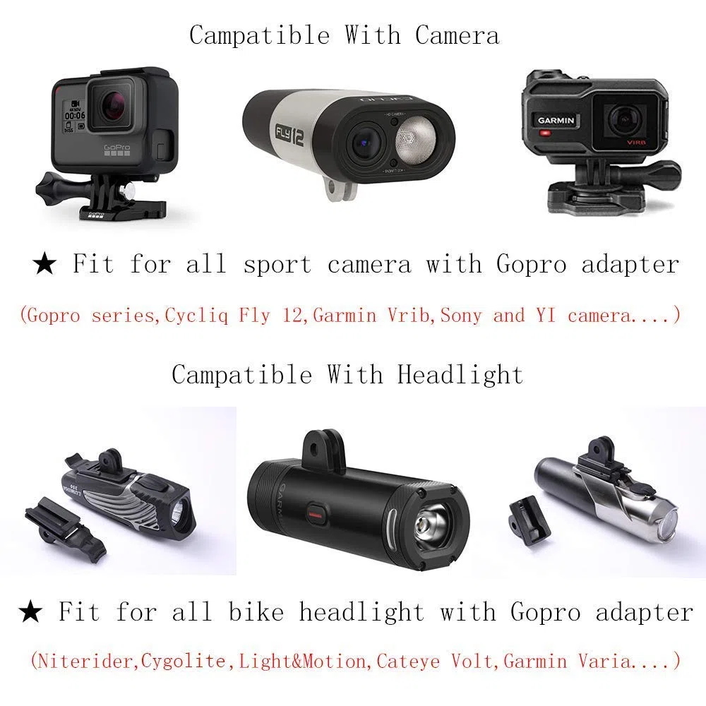 Attacco Wahoo, supporto bici combo anteriore anteriore per Wahoo Elemnt, Wahoo Elemnt Bolt, Wahoo Elemnt Mini e videocamera (Wahoo Mount 2)
