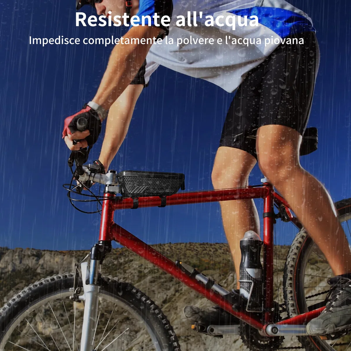Borsa da Manubrio Bici, Accessori per Bici Borsa da Bici Telaio Impermeabile, Borsa Portacellulare per Bicicletta con TPU Screen, Borsa Bici mtb Antigraffio Adatta a Phone Sotto i 6,7''