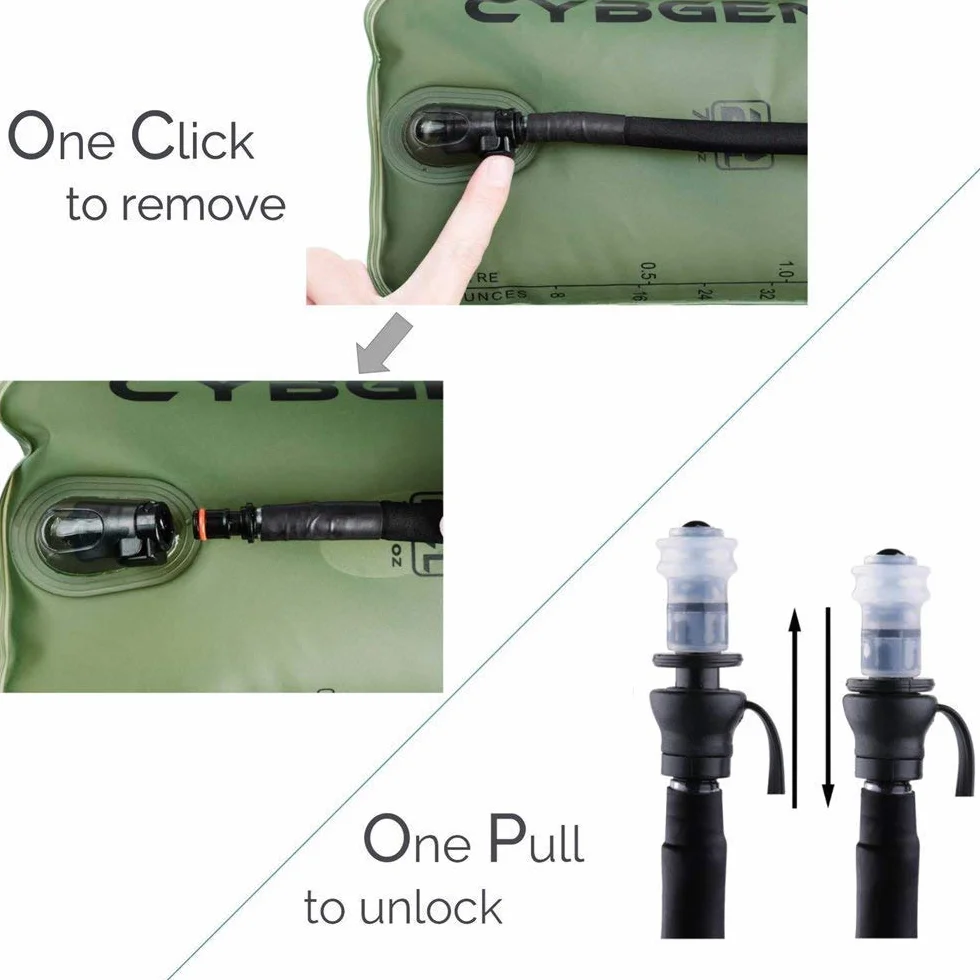 Tubo Isolato per Bere per Vescica di Idratazione CybGene, Boccaglio Igienico con Valvola ON/OFF Facilmente Accessibile e Coperchio Antipolvere,Compatibile con Vescica d'acqua da 2L&3L (Lunghezza: 1m)