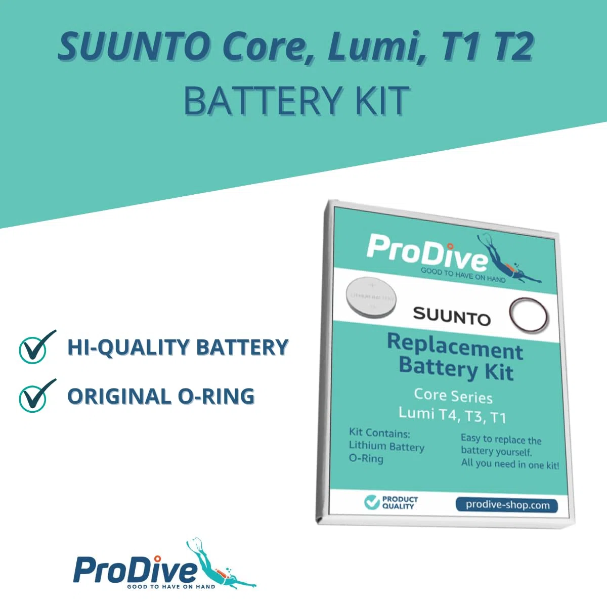 ProDive Kit Batteria per Suunto Lumi Core Wristop Computer Orologio Sportivo