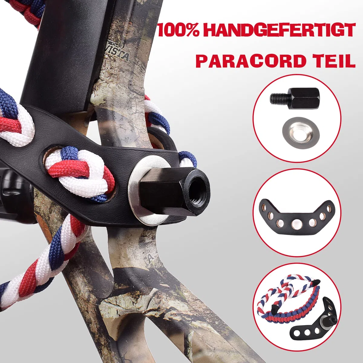 Bow Wrist Sling intrecciato tiro con l'arco regolabile Bow Strap Wrist Sling per accessori per la caccia con l'arco composto