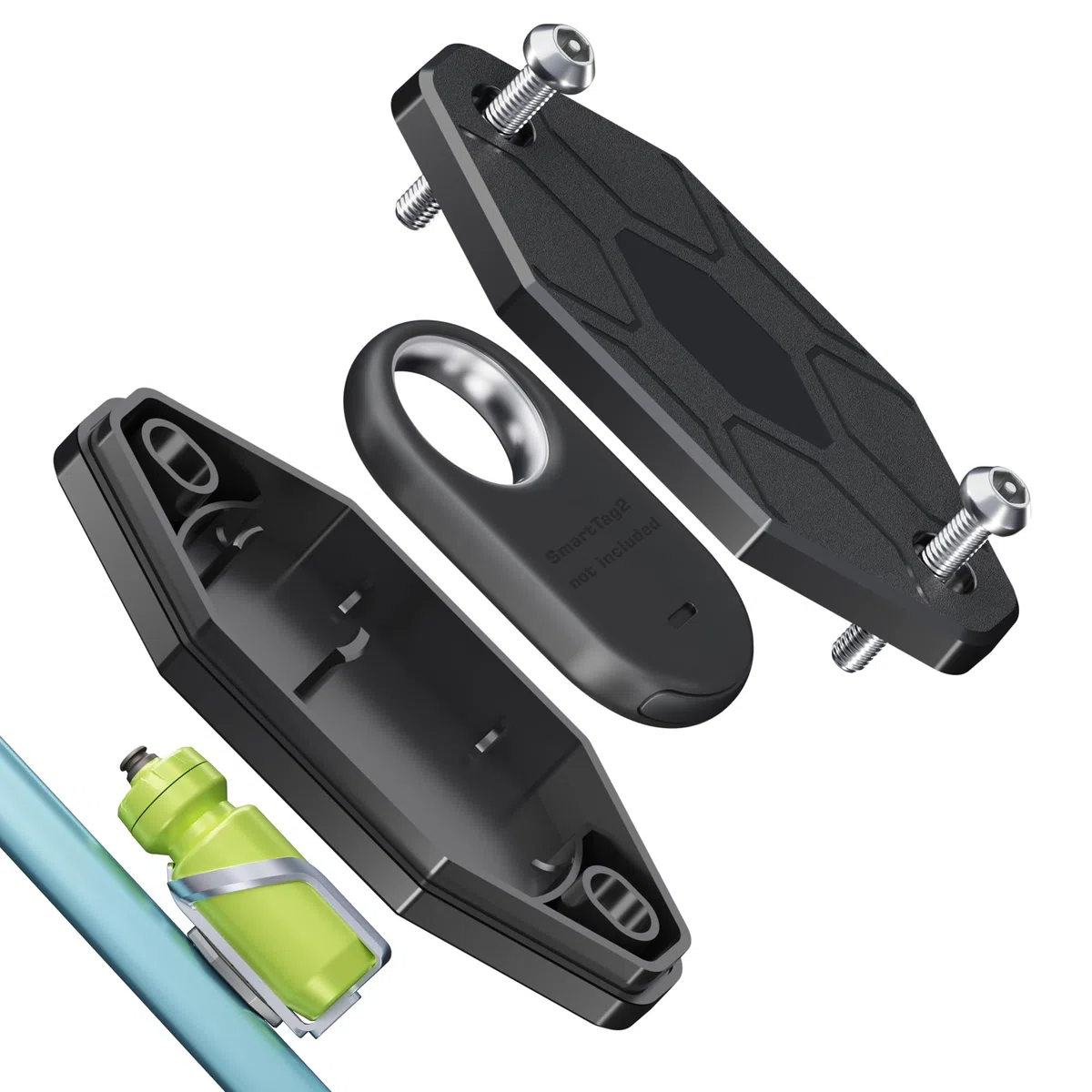 Supporto per bicicletta SmartTag2, nascosto sotto il portabottiglie con viti di sicurezza, impermeabile e antifurto, per Samsung Galaxy Smart Tag2, con attrezzi inclusi