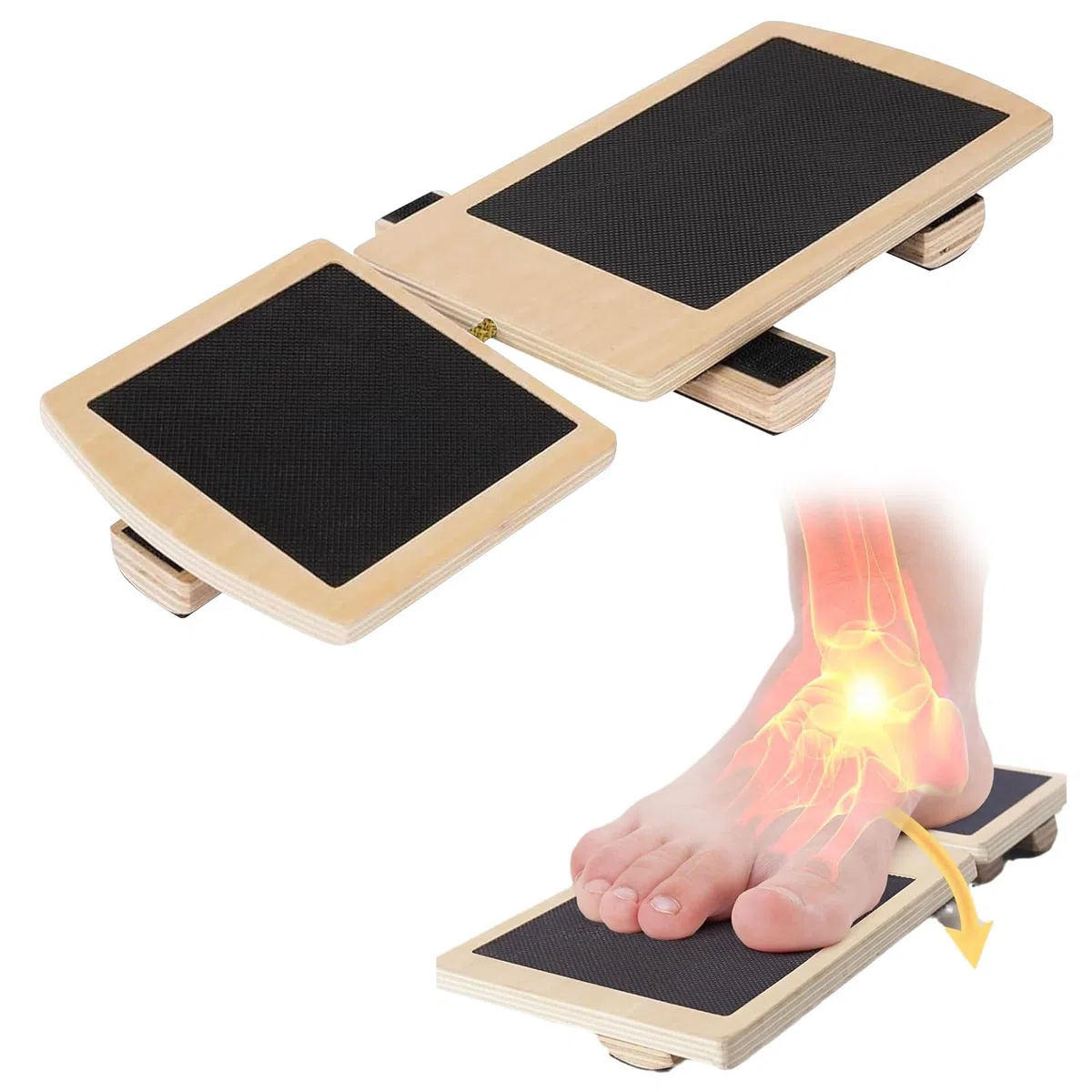 Legno Tavoletta Propriocettiva Caviglia, Balance Board, Tavola Propriocettiva Per Lo Stretching Della Caviglia, Esercizi Di Stabilità, Correzione Della Postura