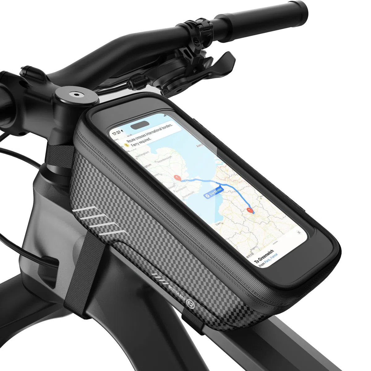 Borsa da Manubrio Bici, Accessori per Bici Borsa da Bici Telaio Impermeabile, Borsa Portacellulare per Bicicletta con TPU Screen, Borsa Bici mtb Antigraffio Adatta a Phone Sotto i 6,7''