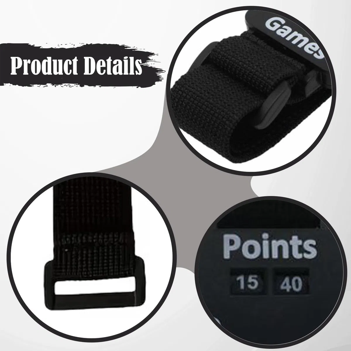 Contatore da Polso con Cinturino Regolabile, Orologio Segnapunti in ABS, Accessori Tennis, Cinturino Multiuso per Tennis, Pong, Badminton, Pallavolo, Lunghezza 30 Cm