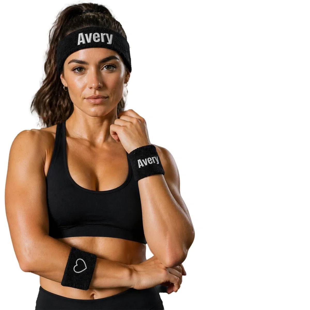 Personalizzazione Polsini Palestra & Fascia Capelli Uomo(Set Da Tre Pezzi), Personalizzabile Con Ricamo Nome/Logo, Per Uomo E Donna Fascia Capelli Sport, Ideale Per Palestra E Giocare A Basket