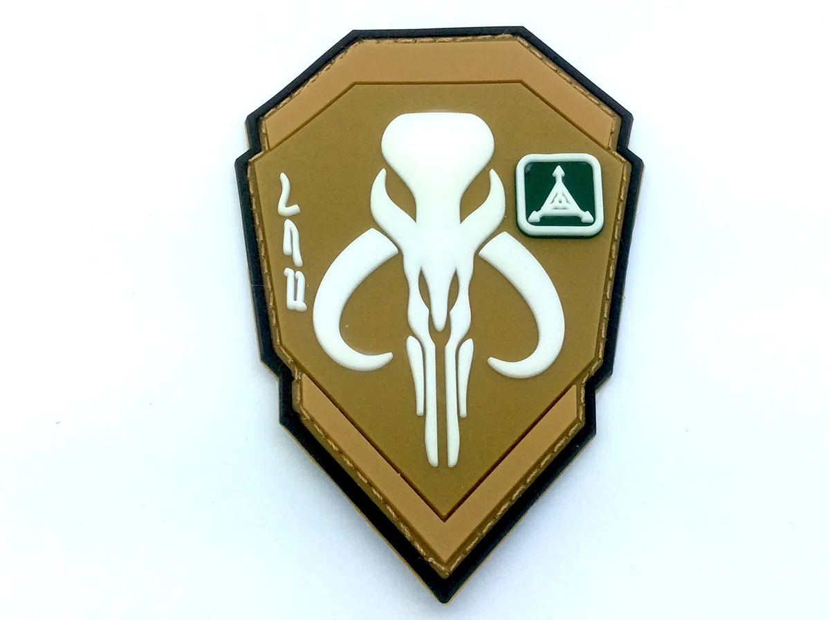 Bounty Hunter Boba Fett Mandalorian Bantha Skull Sand 3D PVC Paintball Patch