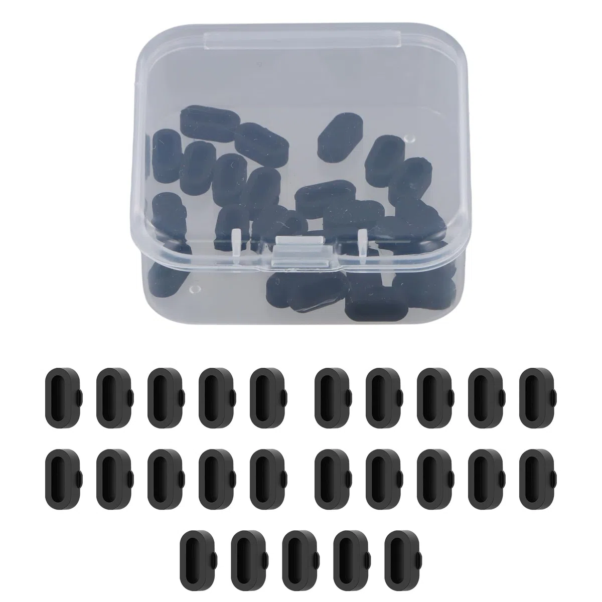 25 Tappi di Protezione Antipolvere, con Una Scatola Trasparente, Protezione per Porta Caricabatterie in Silicone, Compatibile con Garmin Venu 3/3S/Forerunner 265/955/Fenix 7 - Nero