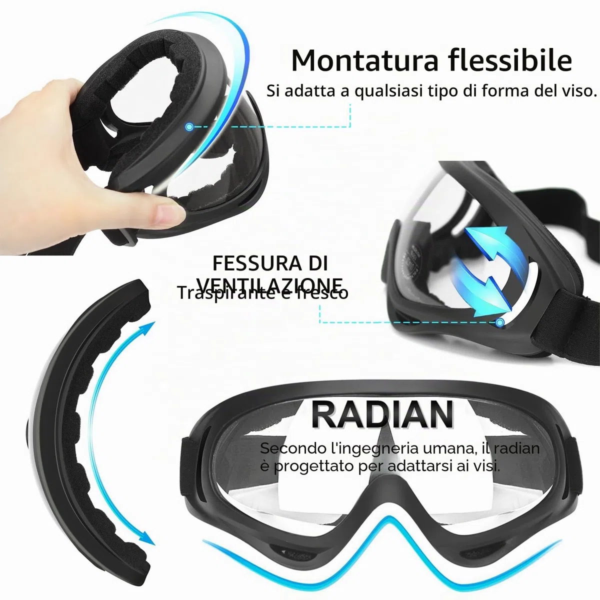 YAMI Occhiali di sicurezza da 2 paia per bambini con protezione anti-nebbia e UV, perfetti per pistole anti-schiuma