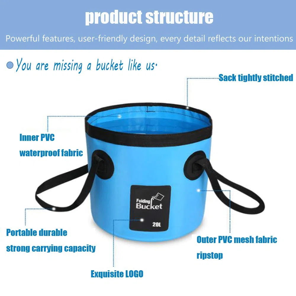 Secchio Pieghevole Benna pieghevole Portatile Multiuso(12L) Fit in Campeggio,la Pesca, Sport all'Aria Aperta, l'uso di casa, Auto Lavaggio Leggero e Facile da trasportare (blu)