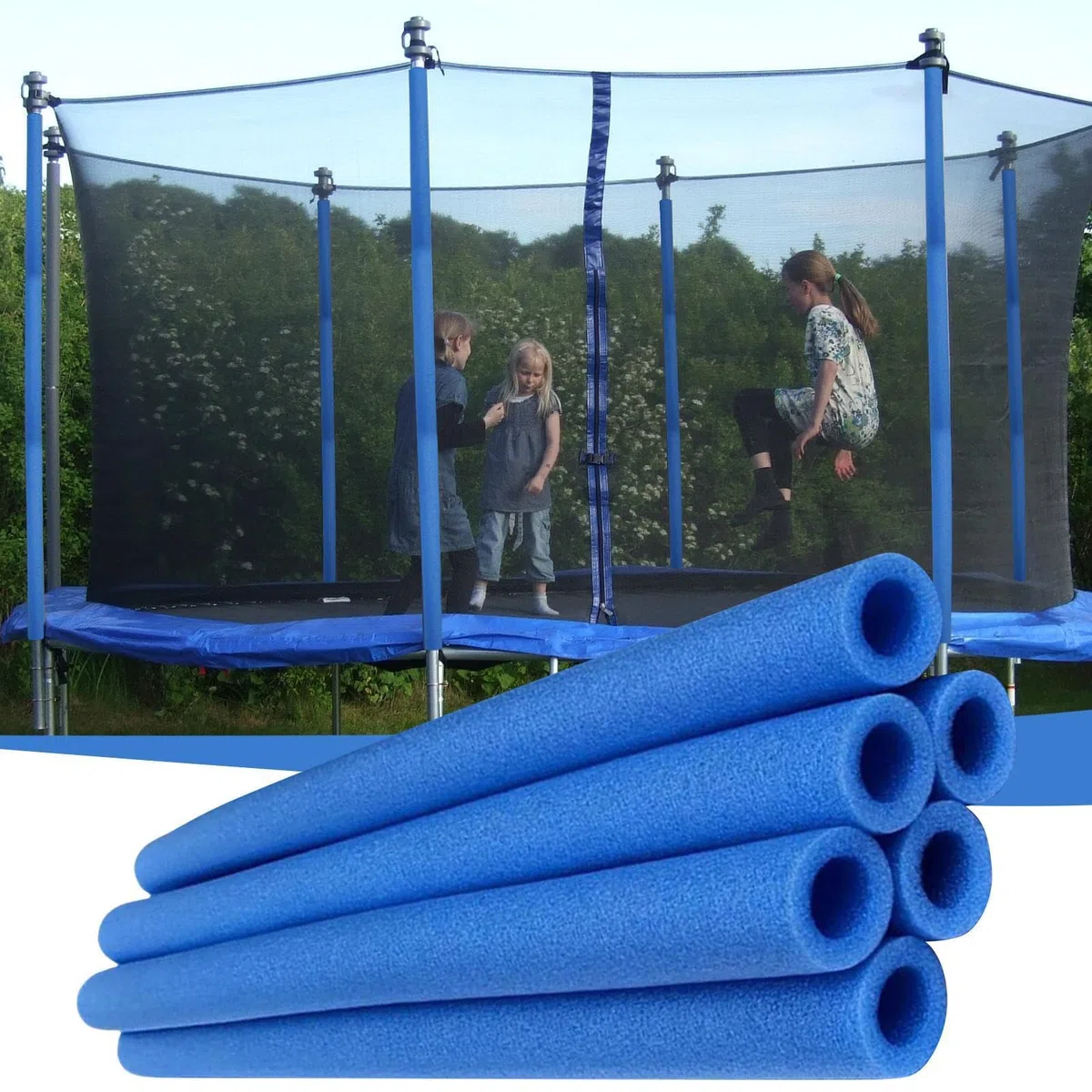 6 Tubi in Schiuma per Trampolino 88 Cm Protezione per Aste di Trampolinos, Trampolinos di Ricambio Copertura in Gommapiuma per Aste, Imbottitura in Schiuma