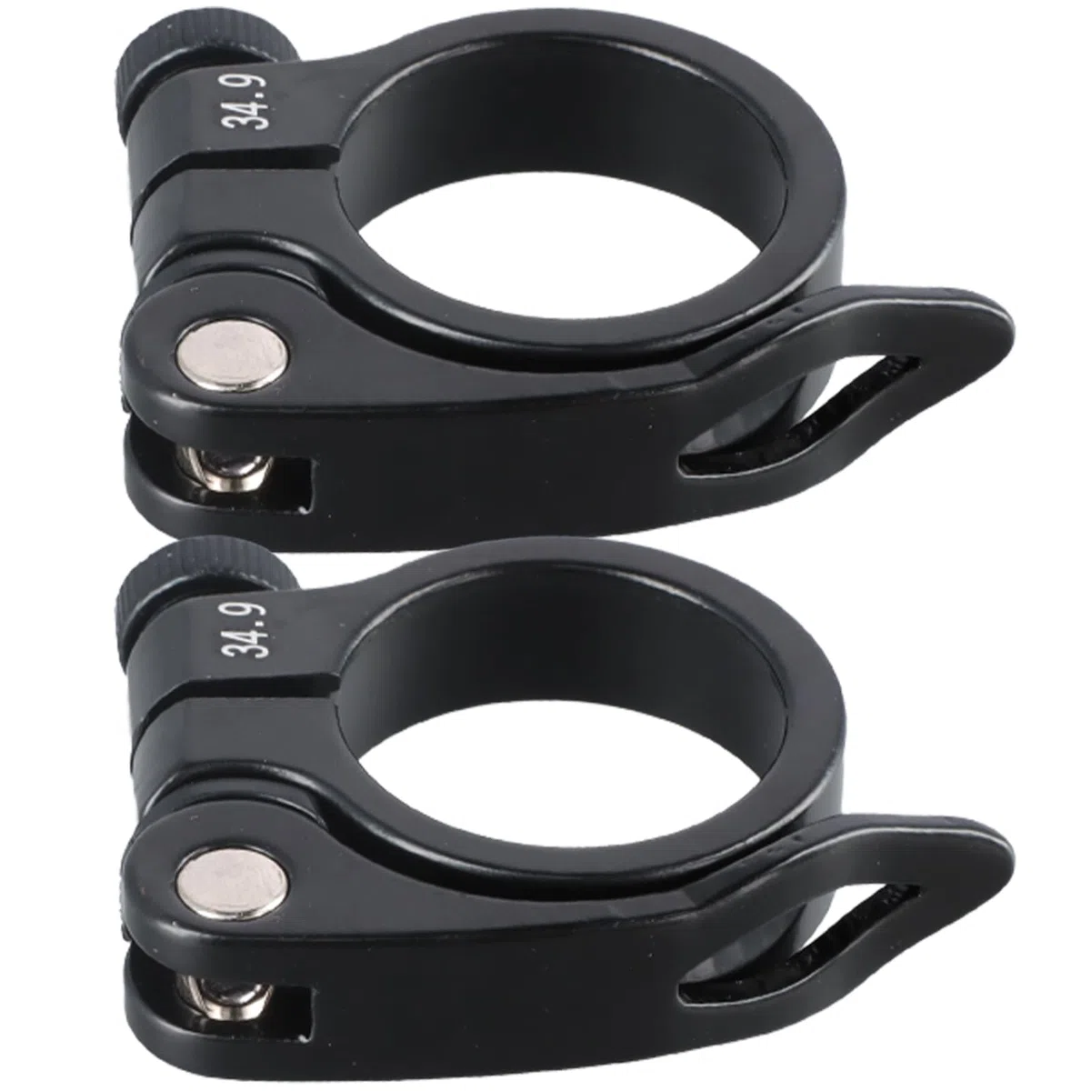 2 pezzi Collarino reggisella, Robusto e durevole Collarino reggisella in Lega di alluminio, Regolabile Morsetto del Sedile per Mountain bike Bici da strada e Bici pieghevoli, Nero (34.9mm)