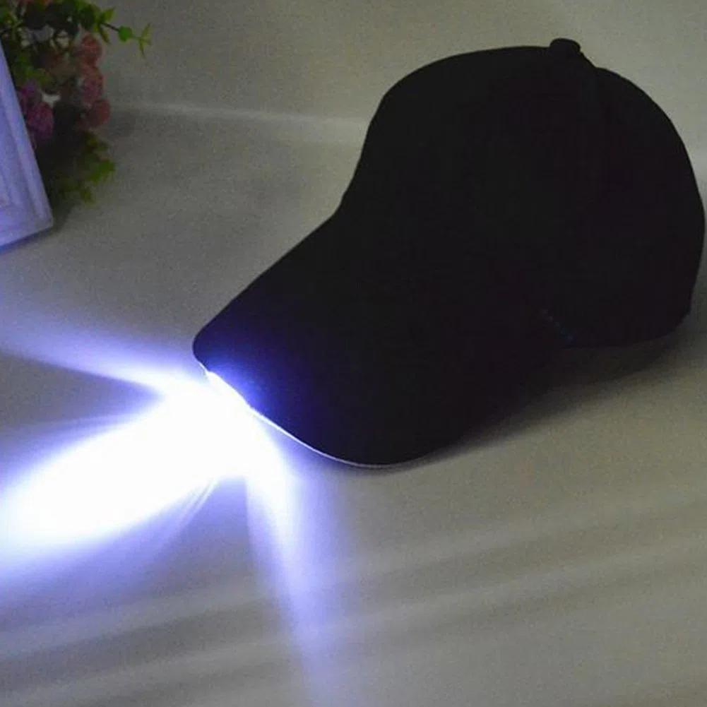 Cappellino con luce a LED, a mani libere, berretto da baseball luminoso, cappello sportivo regolabile, per jogging, traspirante, per feste, festival, rave