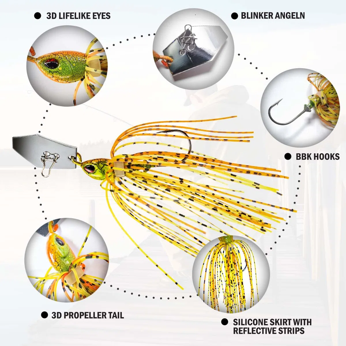 Esche in silicone preassemblate, per acqua dolce e salata, ideali per persici, lucci e trote – regalo perfetto per pescatori