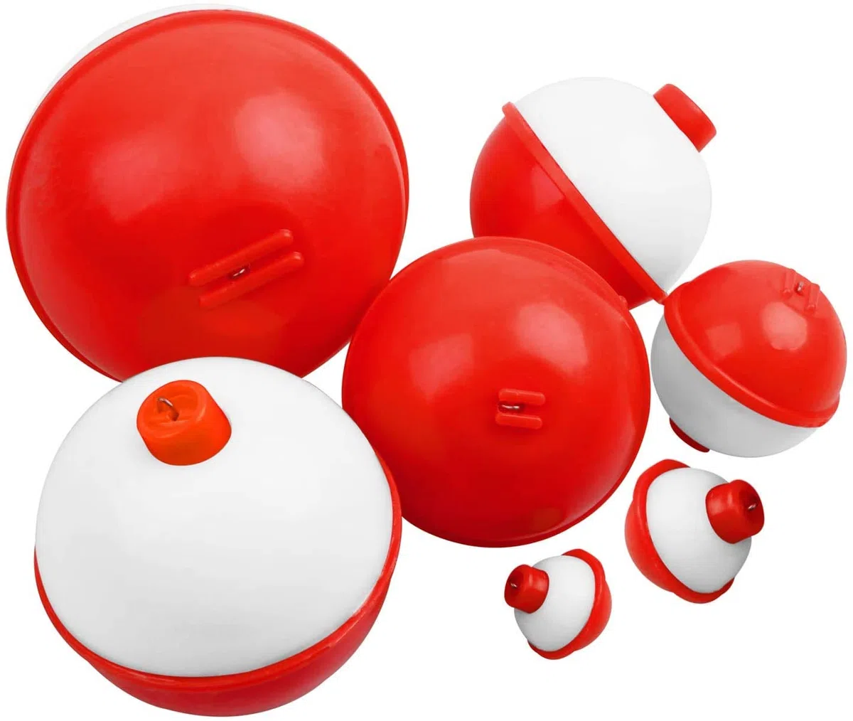12 galleggianti da pesca galleggianti a pressione, colore: Rosso e bianco