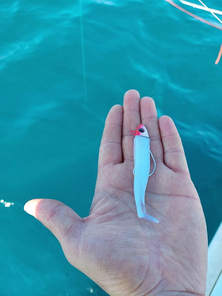 Soft Minnow Combo Black 8,5Cm 12Gr Testa Rossa Shad Pesca Spinning Spigola Esca Artificiale Gomma